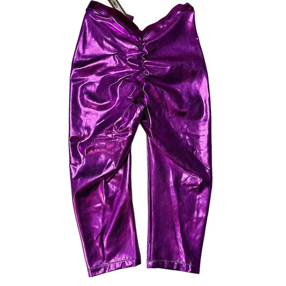 NWT Skims Metallic Swim V Waist Cropped Pants in Dragonfruit Women’s XS